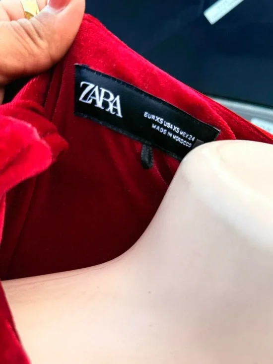 Sexy Zara Red Draped Midi Dress - Picture 3 of 4